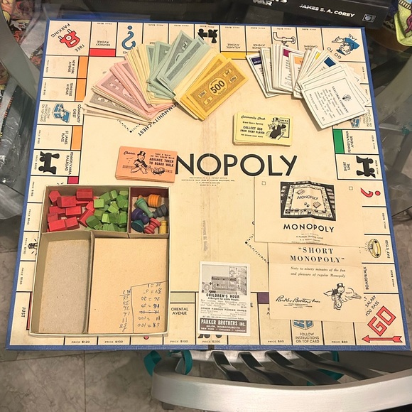 Vintage 1946 Monopoly Game Complete Wooden Pieces Board - Picture 6 of 10